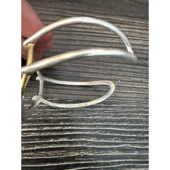 Lucky Brand Two-Tone Openwork Circle Cuff Bracelet - Picture 4 of 5
